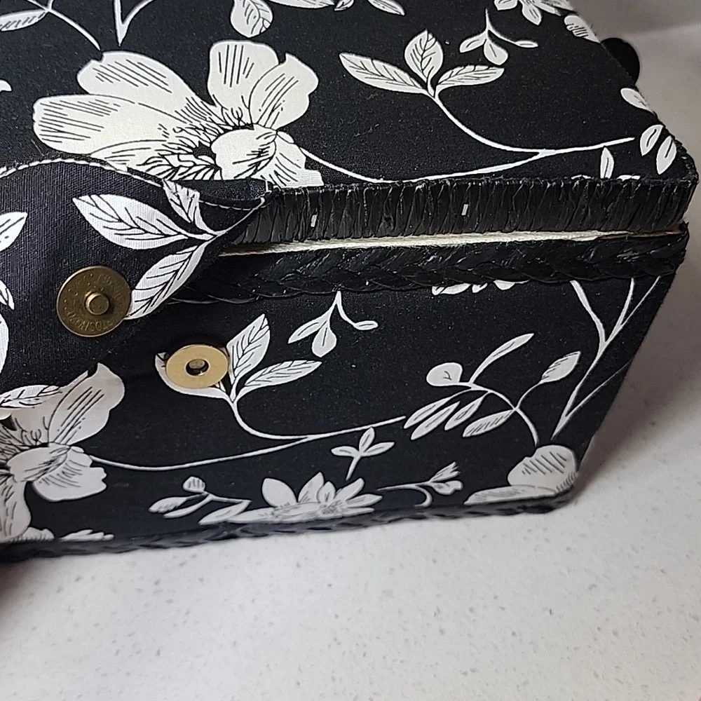Sewing Basket Set Floral Black and White New With Tags - Picture 8 of 9